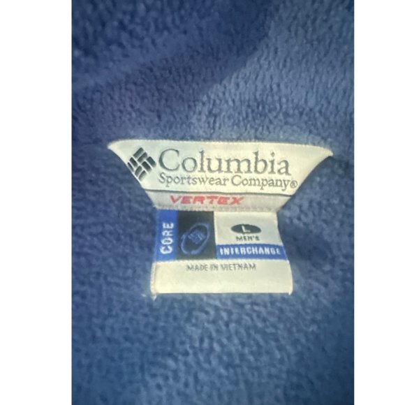 Columbia Vertex Mens Large Full Zip Fleece Jacket Core Interchange Royal/Grey L - Picture 4 of 9